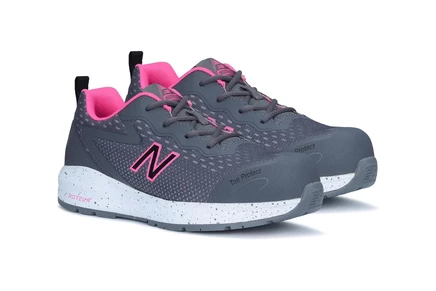 Женские рабочие кроссовки New Balance Work Logic Comp Toe, серо-розовые