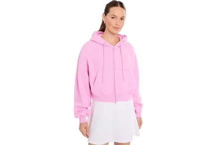 Женское худи Nike Studio Fleece на молнии, розовое