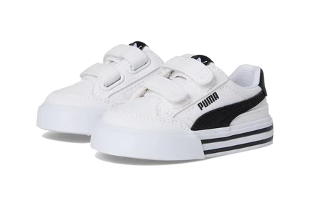 Кроссовки для малышей Puma Court Classic Vulc, бело-черные