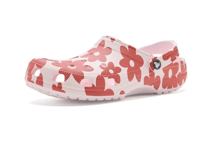 Мужские сабо Crocs Classic Clog, голубые, цветочный принт