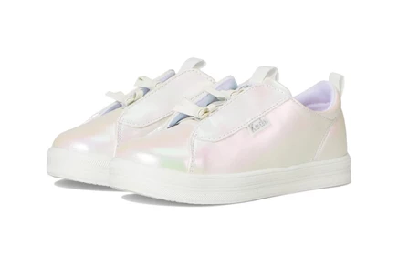 Детские кеды Keds Kids Kara с бантом, белые перламутровые