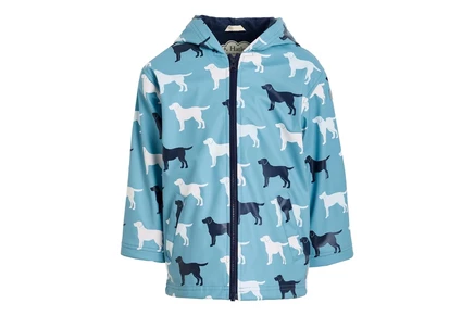 Hatley Kids Dog Silhouette Colour Change Rain Coat (Toddler/Little Kid/Big Kid) blue