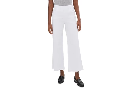 Брюки KUT from the Kloth Meg High-Rise Fab Ab Wide Leg Raw Hem in Optic White