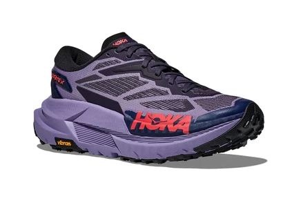 Женские трейловые кроссовки Hoka Mafate X, бордово-черные