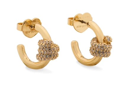 Серьги Kate Spade New York Ropes & Knots Pave Knot Hoops