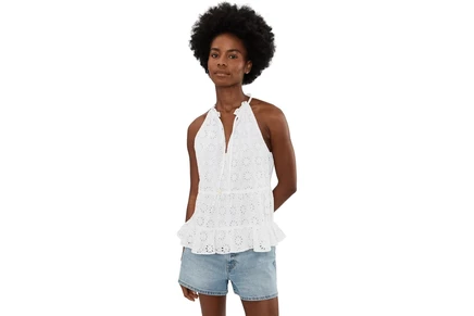 Топ CeCe High Tie Neck Sleeveless Top