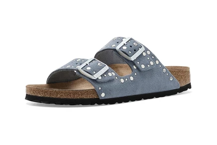 Женские сандалии Birkenstock Arizona Rivets, замша, голубые