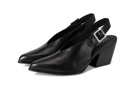 Женские туфли Seychelles Baby Faced Heel кожаные с ремешком и кубинским каблуком, черные