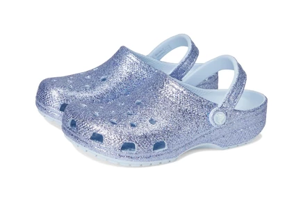 Унисекс сабо Crocs Kids Classic Glitter, голубой