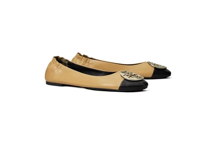 Женские балетки Tory Burch Claire, светло-коричневые/черные