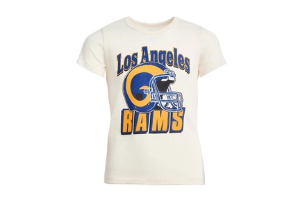 Junk Food Clothing Kids NFL Los Angeles Rams Helmet Tee (Little Kid/Big Kid) vintage white