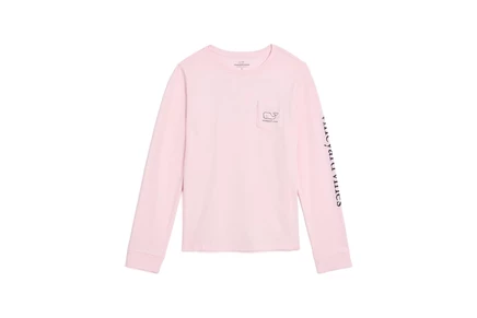 Детский лонгслив Vineyard Vines Kids Vintage Whale, розовый
