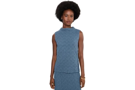 Женская футболка Eileen Fisher Bubble Jacquard Funnel Neck Slim Tank