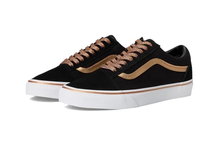 Унисекс кеды Vans Old Skool, черно-золотые металлик