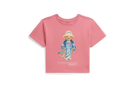 Футболка для больших детей Polo Ralph Lauren Kids Polo Bear, пыльно-розовая