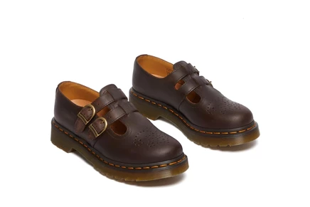 Женские балетки Dr Martens 8065 Mary Jane, тёмно-коричневые
