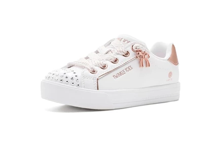 SKECHERS KIDS Skechers Super Starlite, Lighted 314599L (Little Kid) white/rosegold