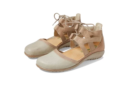 Naot Kata beige lizard leather/khaki beige leather/arizona tan leather