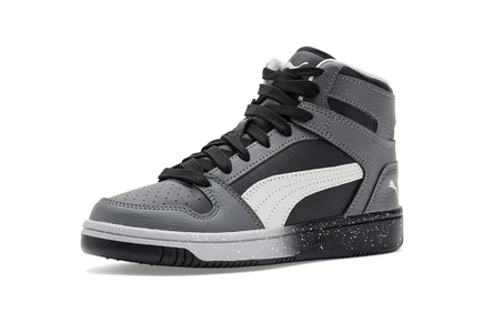 Детские кроссовки PUMA Rebound Layup Mid, серо-черно-белые