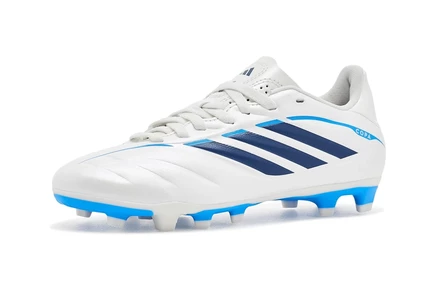 adidas Kids Copa Pure IV Club Firm Ground/Multi Ground (Little Kid/Big Kid) zero metallic/dark blue/lucid ray blue