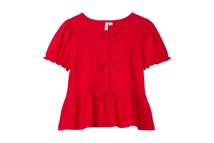 Janie and Jack Three Bow Peplum Top (Toddler/Little Kids/Big Kids) red
