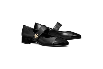Tory Burch Cap-Toe Mary Jane Heel Ballet 25mm perfect black/perfect black