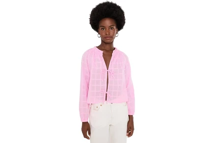 Блузка Splendid Fleur Tie Front Long Sleeve Blouse