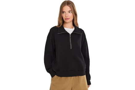 Женский свитшот Mod-o-doc Long Sleeve 1/4 Zip Sweatshirt with Rib Collar
