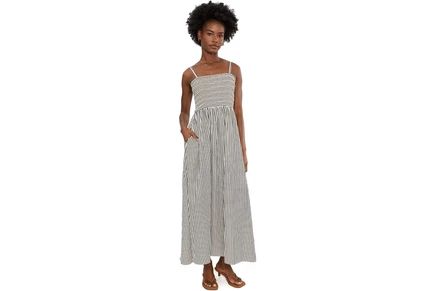 Платье CeCe Smocked Tie Strap Maxi Dress