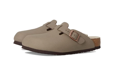 Детские сабо Birkenstock Kids Boston, серо‑бежевые