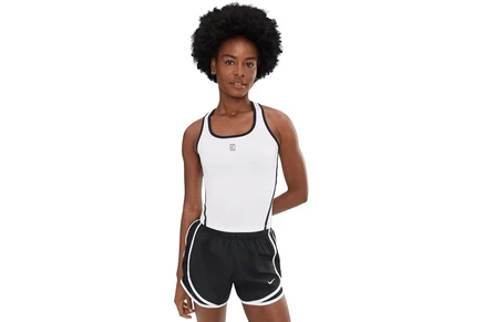 Женская теннисная майка Nike Advantage Dri-FIT, бело-черная