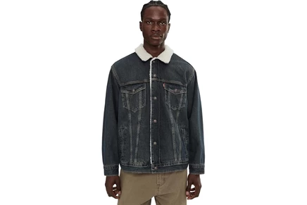 Levis Mens Relaxed Fit Sherpa Trucker night shadows