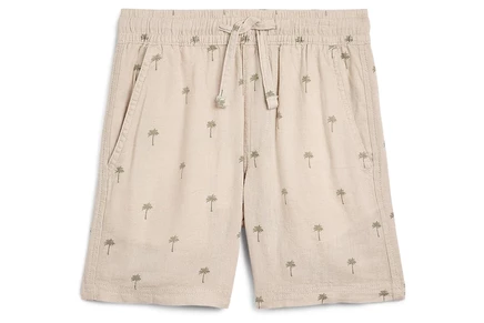 Детские льняные шорты Abercrombie Kids, зеленые
