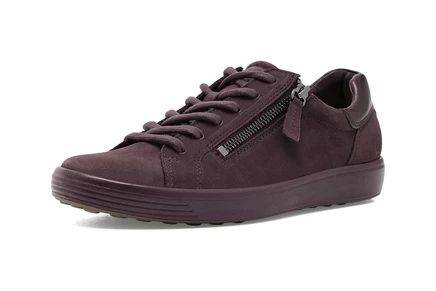 ECCO Soft 7 Side Zip Lace Sneakers raisin