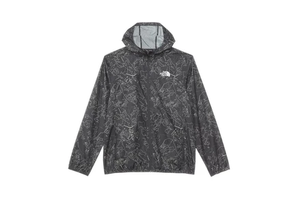 The North Face Kids Never Stop Hooded WindWall Jacket (Little Kids/Big Kids) asphalt grey bouldering guide print