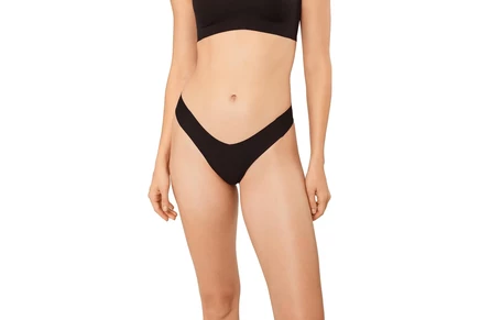 Женские стринги Commando Cotton Refined Rib, черные