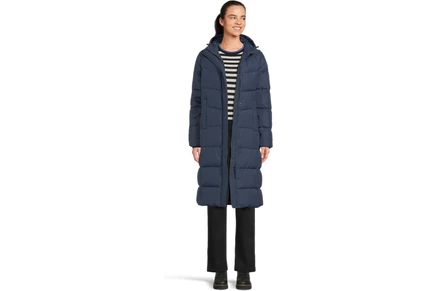 Женский длинный пуховик L.L.Bean Popham, морской синий