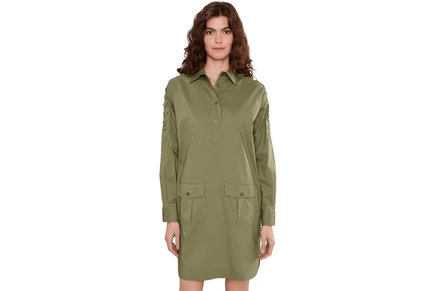 Платье Lauren Ralph Lauren Lace-Up-Trim Cotton-Blend Shirtdress