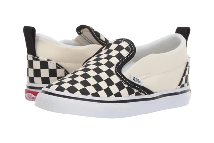 Детские кеды Vans Slip-On V, черно-белые (чекерборд)