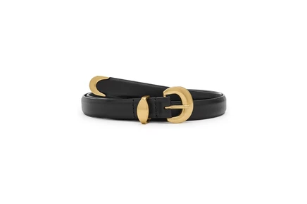 Женский кожаный ремень Madewell Domed-Buckle, чёрный