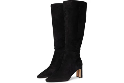 black suede extra wide calf