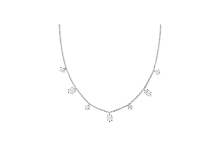 Колье Kendra Scott Cailin, серебристое с белыми фианитами