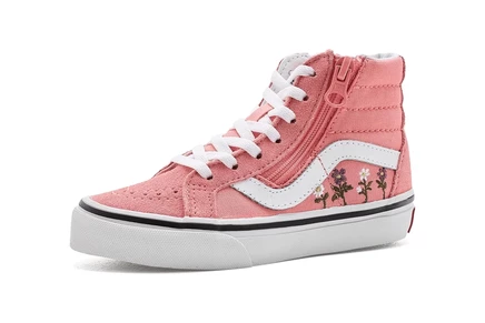 Детские кроссовки Vans Sk8-Hi, розовые с вышивкой
