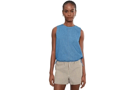 Женский топ madewell denim cinched shell, irving wash