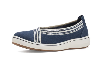 Женские балетки Clarks Breezesky текстильные, темно-синие