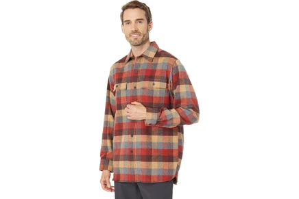 Мужская рубашка L.L.Bean Chamois Shirt Plaid Regular
