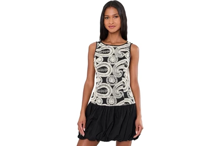 Платье Adrianna Papell Embroidered Cotton Mini