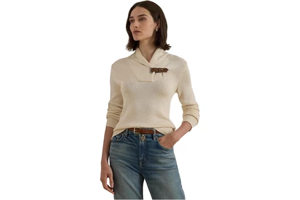 Свитер Lauren Ralph Lauren Buckle-Trim Cotton-Blend Sweater