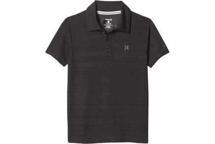Детское поло Hurley Kids Dri-FIT, чёрное меланжевое