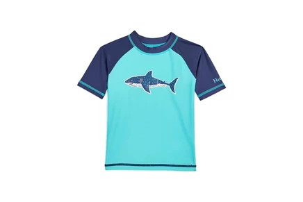 Hatley Kids Short Sleeve Rashguard (Toddler/Little Kid/Big Kid) blue curacao
